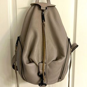 Rebecca Minkoff Julian leather backpack in light gray